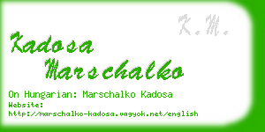 kadosa marschalko business card